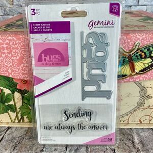 Gemini Crafters Companion Hugs Stamp Die Set 3.5 by 1.5 Card Making Scrapbooks